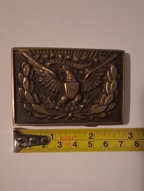 Vintage 1978 BTS Solid Brass Cast Eagle Western Belt Buckle
